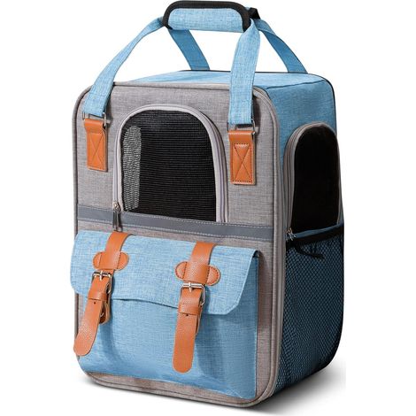 Cat Dog Backpack Carry Bag Portable Comfortable Breathable for Small Dogs Puppy Large Cats Pet Travel Hiking Camping Carrier Backpacks Blue (1/5)