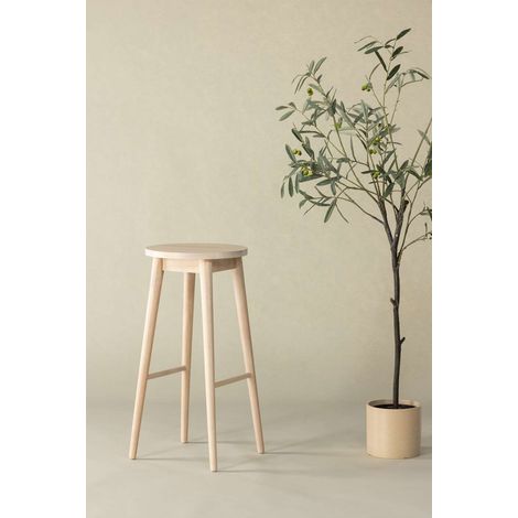 Mollösand tabouret de bar bois whitewash (1/4)