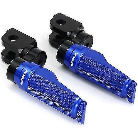 Verstellbare Motorrad-Fußrasten vorne, passend für Suzuki GSX-R 125, GSX-R 600, GSX-R 750, GSX-R 1000, GSX-S 125, GSX-S 750, GSX-S 1000 – Blaues GSX-R-Logo (1/5)