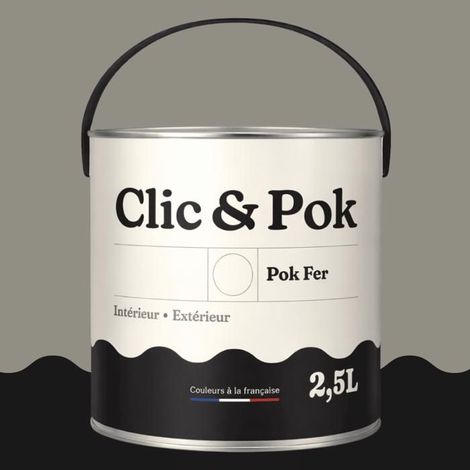 Peinture Fer Antirouille – Métal Extérieur Intérieur, Satinée, Protection Rouille - 2,5L - RAL 7030 - Gris pierre