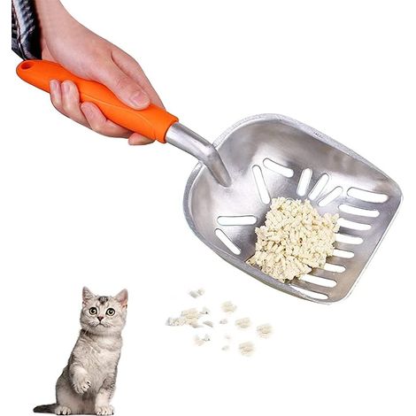 Grande pelle à litière pour chat, pelle à litière pour chat, pelle à litière pour chat en métal, pelle à litière pour chat en métal robuste avec support (1/5)