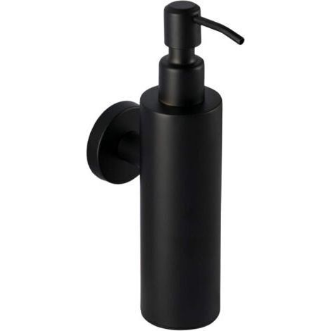 BARKBUSTERS Distributeur de savon en acier inoxydable noir - Distributeur mural pour salle de bain (Acier inoxydable (noir), forme ronde) (1/4)