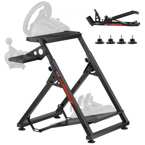 Lenkradständer, verstellbarer & faltbarer Simulatorständer für G923 G920 G29 G27, Thrustmaster T300RS TX F458 T500RS T3PA-PRO (F1/GT) Gaming-Cockpit, Pedalsimulator nicht enthalten, kompakt (1/5)