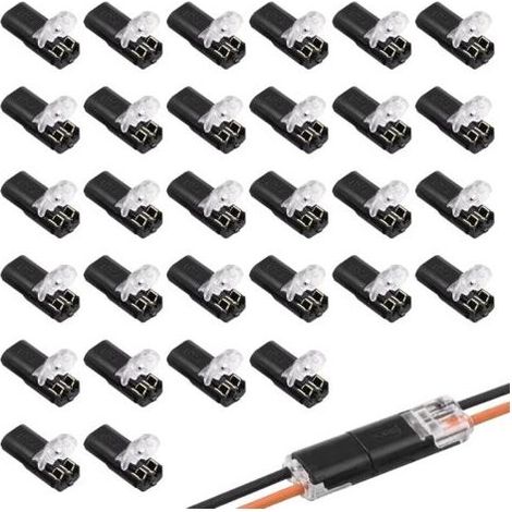 30PCS Connecteur Etanche 2 Fils,Connecteur Electrique Etanche 12v,Raccord Electrique Etanche,Connecteur Automobile,Adaptés aux Câbles 18-22 AWG, pour Éclairage LED et Électronique Automobile (1/4)