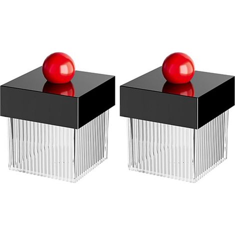 2 pièces boîte de rangement pour cotons-tiges, transparente avec couvercle, distributeur pratique pour salle de bain et coiffure (1/5)