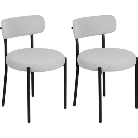 Haloyo® Set di 2 sedie da pranzo con gambe in metallo, ideali per cucina e sala da pranzo, 50x50x75 cm, grigio chiaro (1/5)