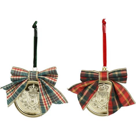 Pendente pallina di natale con fiocco lucida D 8 cm colori modello assortito Peraga Christmas