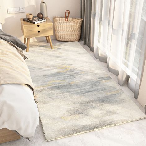 Couverture de chevet Monanga,Shaggy à Poils Ras Carpette Non Excrétion Fluffy Tapis Moderne Tapis,Durable Antidérapant Tapis de Porte pour Salon Chambre Chambre D'enfant Entrée Déco-A,50160cm (1/5)