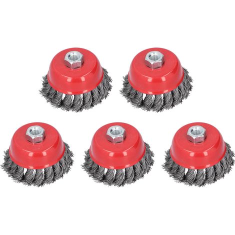 5 Pièces Brosses Métalliques pour Décapage Rouille, Nettoyage et Polissage - Filetage M10