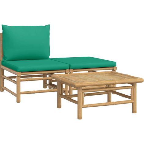 Maison Exclusive - Set Salotto da Giardino 3pz con Cuscini Verdi Bambù (1/5)