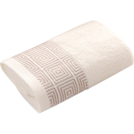 Serviette De Visage - Coton 100% Beige Grande Épaisseur Absorbante Séchage Rapide Pour Maison Hôtel Salon - Lot De 1