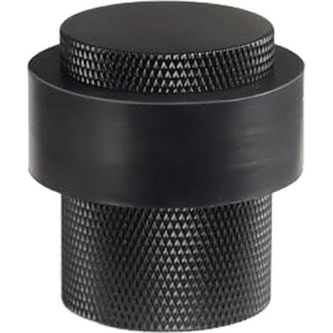 Butée de porte en laiton moleté pour salle de bain, robuste, à fixer au sol, non magnétique, noire. (1/5)