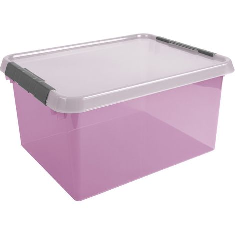 Sunware Aufbewahrungsbox mit Deckel Comfort Line 36 L rosa transparent Aufbewahrungsbox