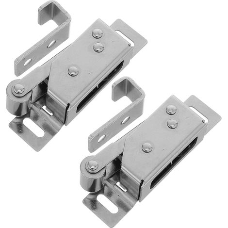 Lot de 2 loquets porte placard, loquet d'armoire, acier au carbone (1/5)