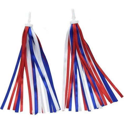 Guirlandes de guidon - 1 paire - Décoration de guidon de vélo - Décoration de vélo pour enfant - Polyester et plastique - Rubans de poignée - Décoration de vélo - Rubans de guidon de vélo - 25 cm (1/5)
