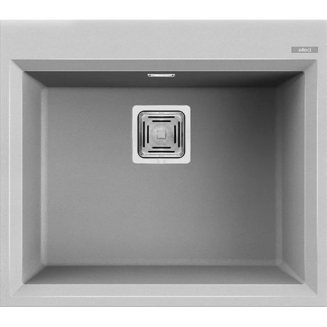 Lavello Elleci Incasso 1 vasca 57x50 Karisma 105 Metaltek Grigio Aluminium LMK10579 (1/2)