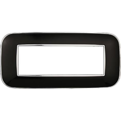Placca compatibile Bticino Axolute 6 moduli plastica colore nero Orbis serie Moon Ettroit AN91602