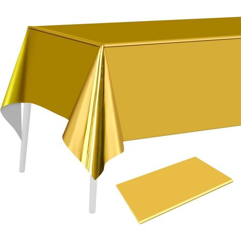 Tischdecke Goldfolie 137x274 cm rechteckig wasserdicht für Partys & Deko
