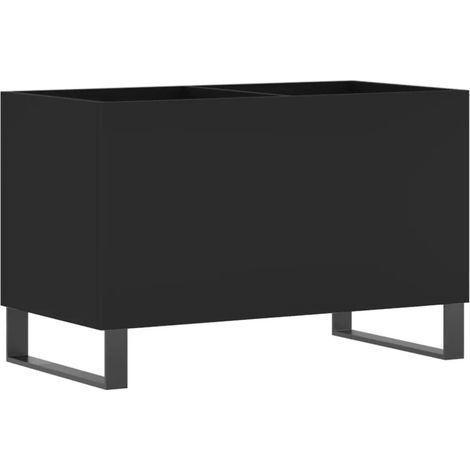 Armario para discos práctico y clásico 74,5 x 38 x 48 cm acabado mate estilo industrial en madera negra 020049134 (1/5)
