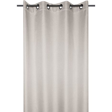 Rideau occultant et isolant doublé de polaire Ecru 140x260 cm (1/2)