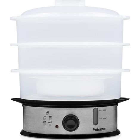 TRISTAR VS-3914 Vaporiera per Alimenti Senza BPA, Plastica, Argento, XXL (1/5)