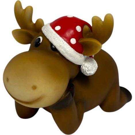 Dekofigur Elch liegend 21,5 x 20 x 30 cm bunt Weihnachtscharaktere