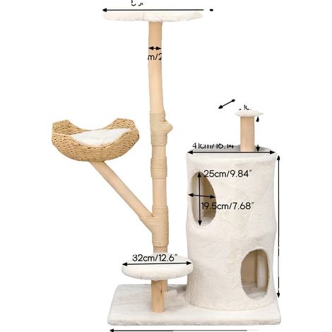 Arbre à chat, Structure stable, Confort élevé, 5-fatigué-WT (1/2)