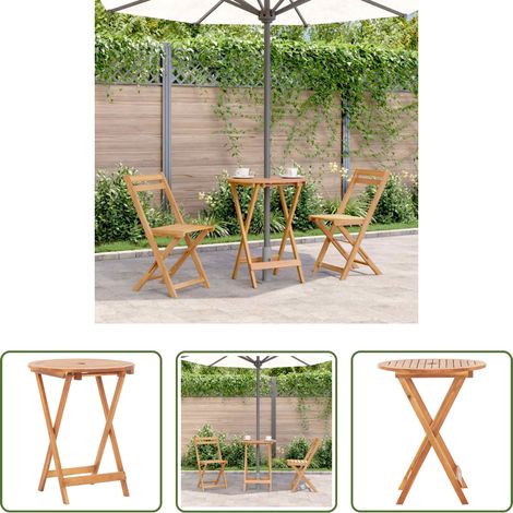 Akazienholz - Gartentisch Klappbar 60x75 cm Massivholz Akazie (1/5)