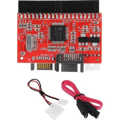 Adaptateur convertisseur IDE vers SATA / SATA vers IDE 2 en 1 3,5" 40 broches pour lecteur DVD, CD et disque dur, transfert bidirectionnel, câble de données SATA pour PC (1/5)