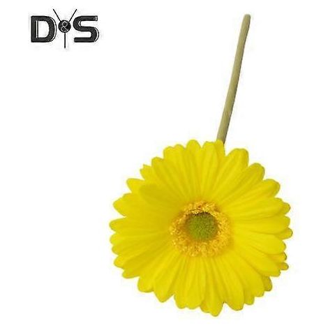 Gerbera Jamesonii artificiel avec tige, fleur en soie réaliste, centre de table pour la maison ou le bureau, branche de fleur artificielle, décoration floralejaune (1/5)