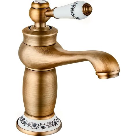 Grifo monomando de lavabo en color Antique, modelo Argán (1/3)