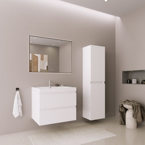 Ensemble meuble vasque 60 cm avec colonne - LOMAZOO Avalon - (1/5)