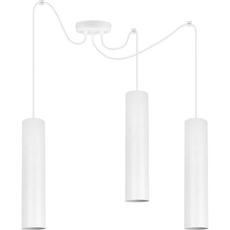 Suspension moderne, blanche, abat-jour LED (1/5)