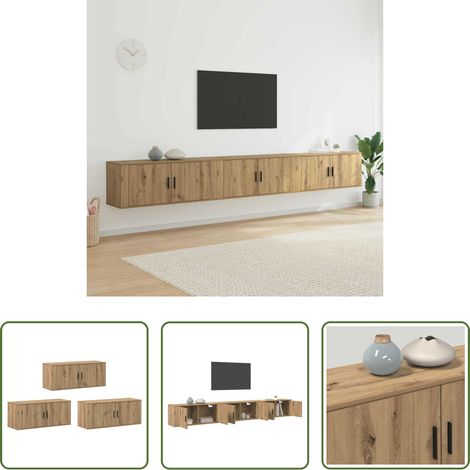Wohnzimmermöbel - Wand-TV-Schrank Set 3 pcs Artisan-Eiche 100 x 34,5 x 40 cm (1/5)