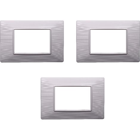 gloca Placche Plastica Satinata Compatibili Plana (3 Pezzi Bianco, 3 Posti) (1/4)