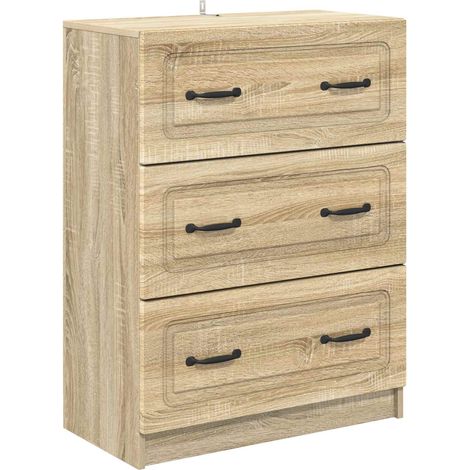 vidaXL Mobile con Cassetti Rovere Sonoma 66 x 34,5 x 87 cm