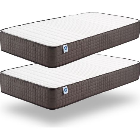 Pack de 2 colchones Titanium 90x200 cm - Soporte de Látex Azul - Viscoelástica HR - Núcleo de Poliuretano - 7 Zonas de Confort - Tejido 3D transpirable - 21 cm (1/5)