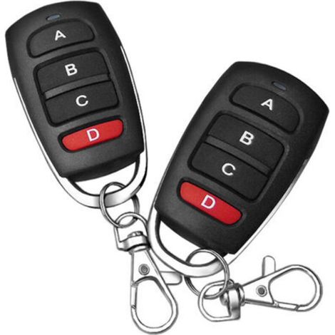 2PCS Universal Gate Remote, 4-Button 433 Mhz Garage Gate Remote, Wireless Cloning Garage Door Universal Remote Duplicator for Cars Door and Barrier (1/5)