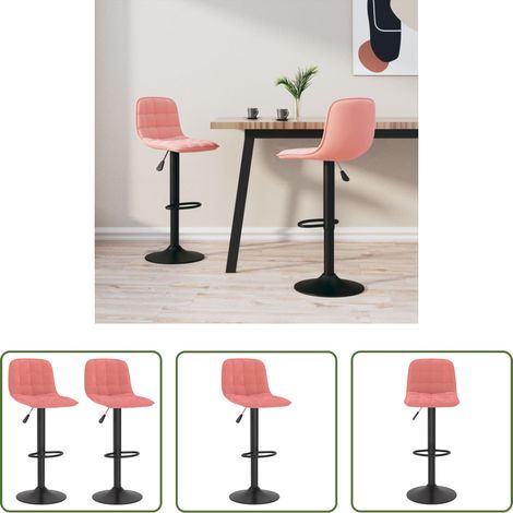 Tabouret de bar - Tabourets de bar lot de 2 rose velours (1/5)