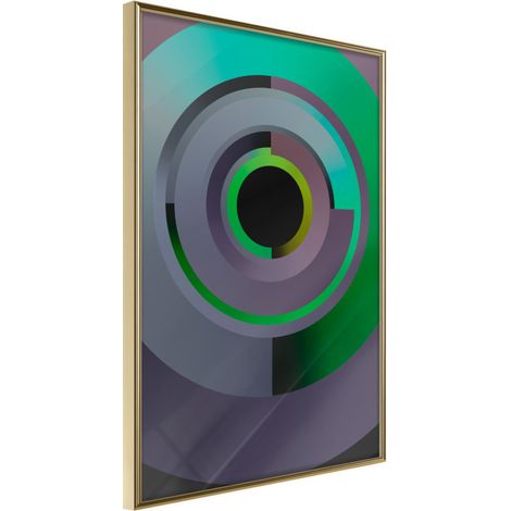 Affiche Murale Encadrée "Green Record" 21 x 30 cm Or