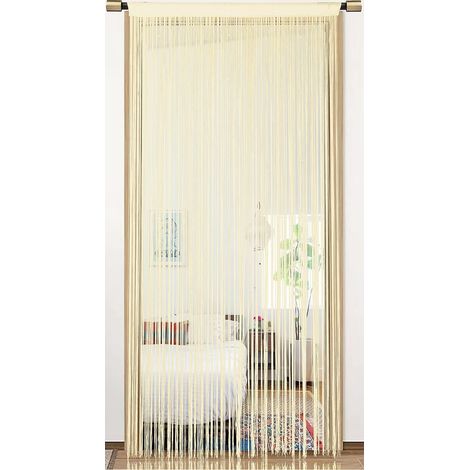 Rideau de porte décorations de fenêtre diviseur de pièce décorations de Chambre Rideau 100x200cm Champagne (1/5)