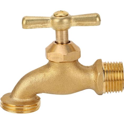 Robinet d'arrosage laiton, raccord MIP 1/2" et MHT 3/4", raccord plomberie durable pour jardin et irrigation (1/5)
