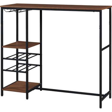Tavolo da bar 120 x 40 x 105 cm effetto noce nero 030010990