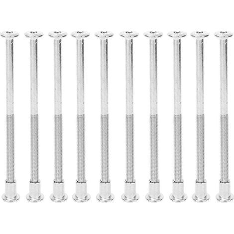 10 Paar Innensechskant-Schraubenmuttern-Set 12 mm, vernickelter Kohlenstoffstahl, M6 x 110