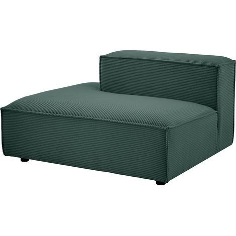 Chaise longue sinistra in velluto a coste verde - RUZOLO