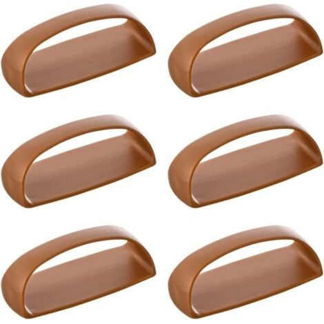 6 Pack Self-Adhesive Instant Self-Adhesive Cabinet Pulls for Drawers and Sliding Doors, No Drilling, for Windows and Cabinets (Brown) (1/5)