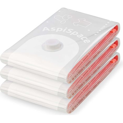 Lot 3 sacs rangement sous vide Aspispace - COMPACTOR - 80 x 0 x H.100 cm - Transparent (1/5)