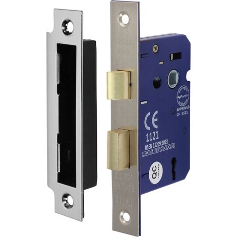 TIMCO 3 Lever Satin Nickel Mortice Sashlock 65mm Case 45mm Backset