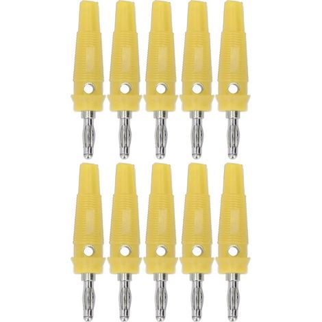 Lot de 10 connecteurs de bornes à fiche banane 4 mm pour machines de soudage, chargeurs et générateurs (jaune) (1/5)