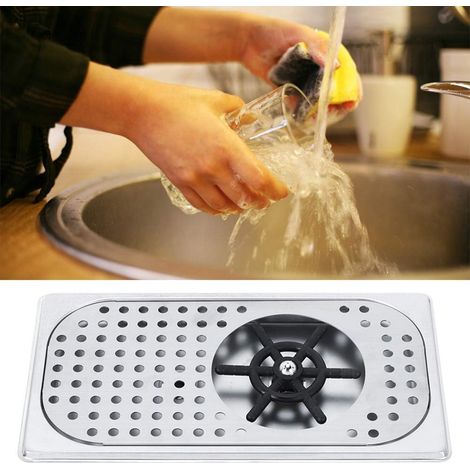 Rince Verre Bar en Acier Inoxydable 201 - Nettoyeur de Tasse de Thé, Diamètre 114 mm, G1/2in - Pour Bar et Évier (1/5)